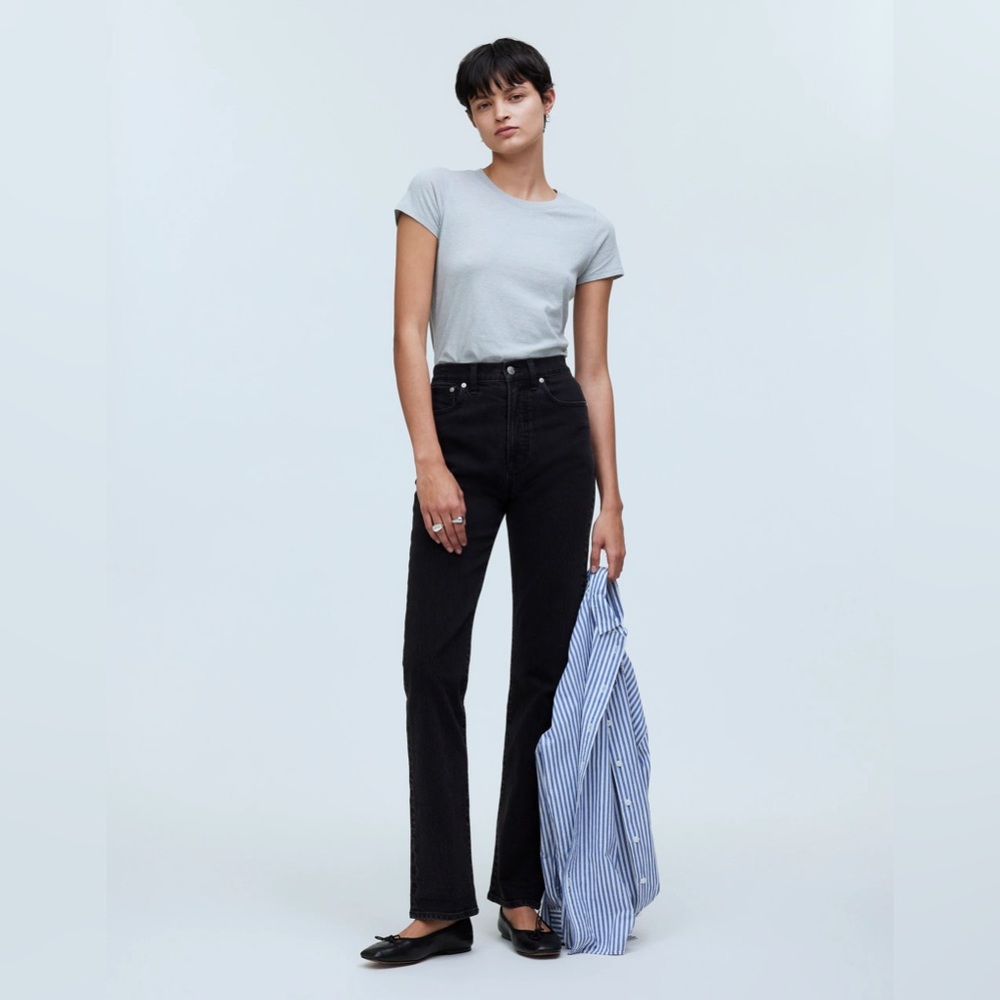 Madewell black washed 90’s tall curvy straight leg jeans from